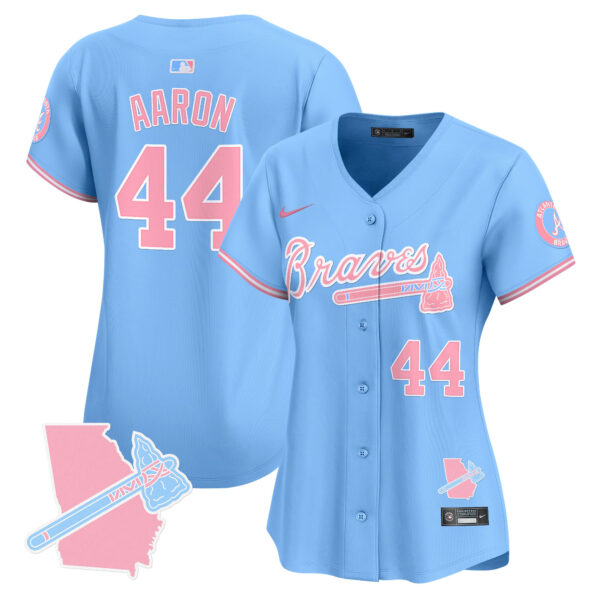 Women's Atlanta Braves Bubblegum Pink Vapor Premier Limited Jersey - All Stitched - Image 41