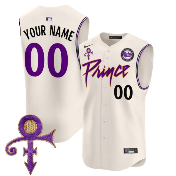 Minnesota Twins Prince Patch Vapor Premier Sleeveless Custom Jersey - All Stitched