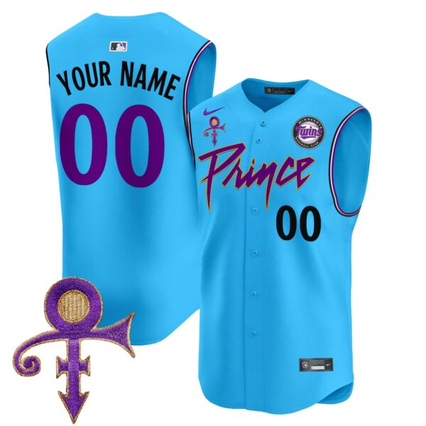 Minnesota Twins Prince Patch Vapor Premier Sleeveless Custom Jersey - All Stitched - Image 5