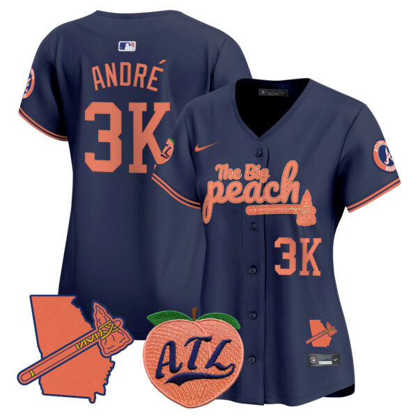 Women's Atlanta Braves The Big Peach Vapor Premier Limited Jersey V2 - All Stitched - Image 34