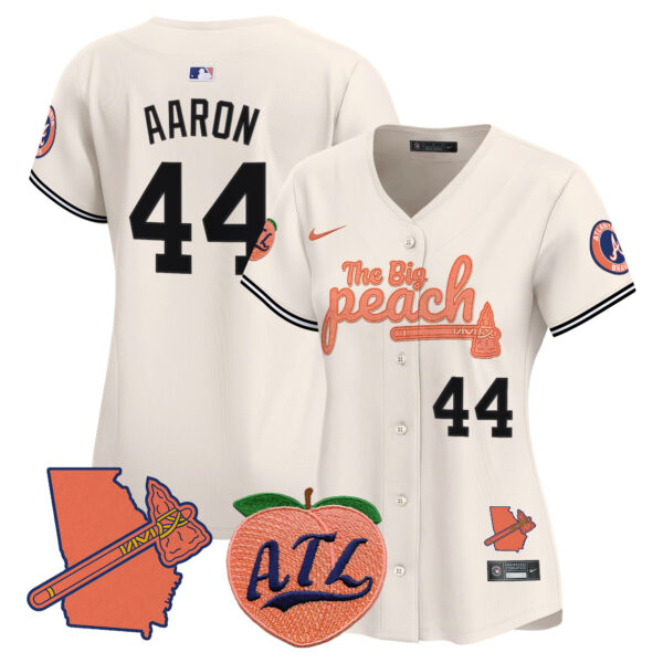 Women's Atlanta Braves The Big Peach Vapor Premier Limited Jersey V2 - All Stitched - Image 8