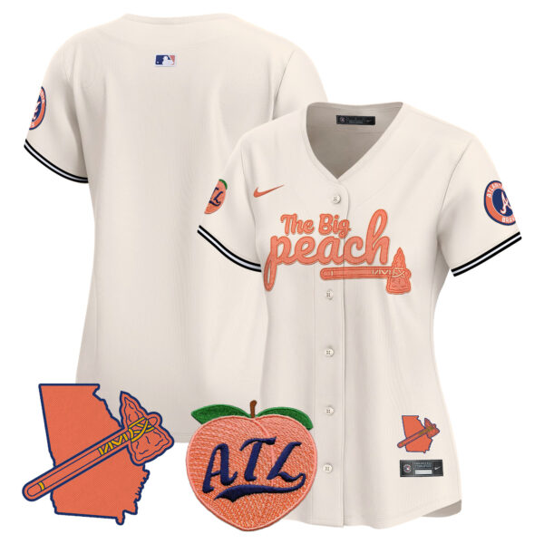 Women's Atlanta Braves The Big Peach Vapor Premier Limited Jersey V2 - All Stitched - Image 10