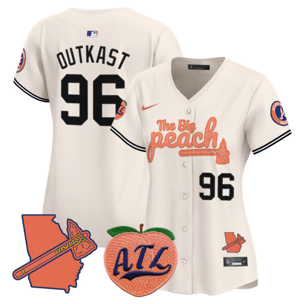 Women's Atlanta Braves The Big Peach Vapor Premier Limited Jersey V2 - All Stitched - Image 3