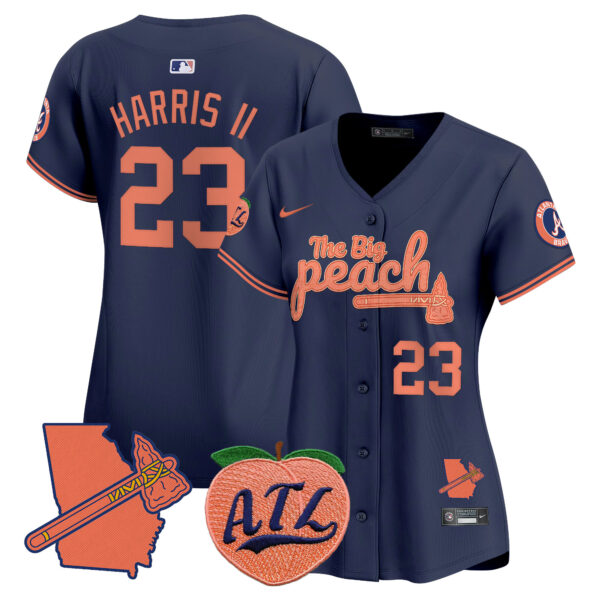 Women's Atlanta Braves The Big Peach Vapor Premier Limited Jersey V2 - All Stitched - Image 35