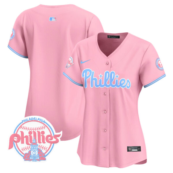 Women's Phillies Bubblegum Pink Vapor Premier Limited Jersey V2 - All Stitched - Image 36