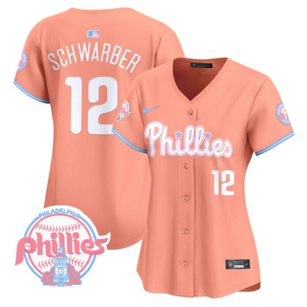Women's Phillies Bubblegum Pink Vapor Premier Limited Jersey V2 - All Stitched - Image 16