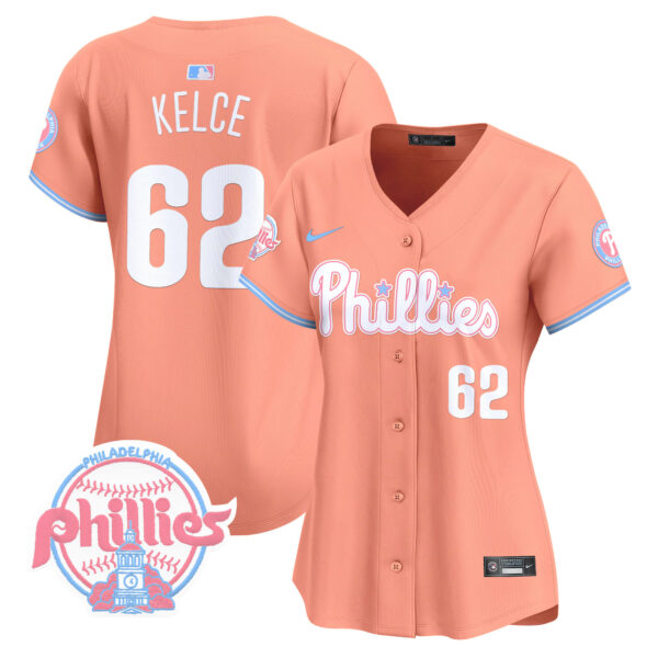Women's Phillies Bubblegum Pink Vapor Premier Limited Jersey V2 - All Stitched - Image 15