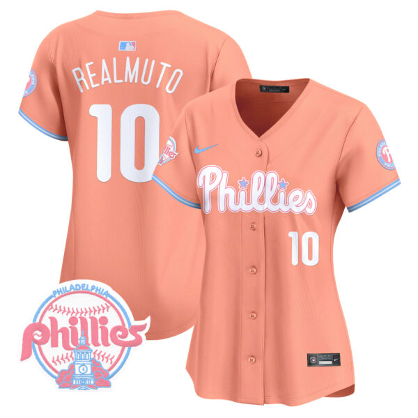 Women's Phillies Bubblegum Pink Vapor Premier Limited Jersey V2 - All Stitched - Image 14