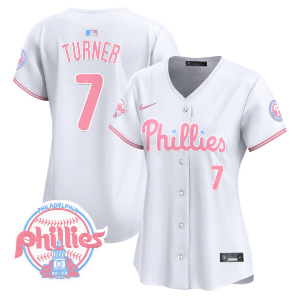 Women's Phillies Bubblegum Pink Vapor Premier Limited Jersey V2 - All Stitched - Image 21