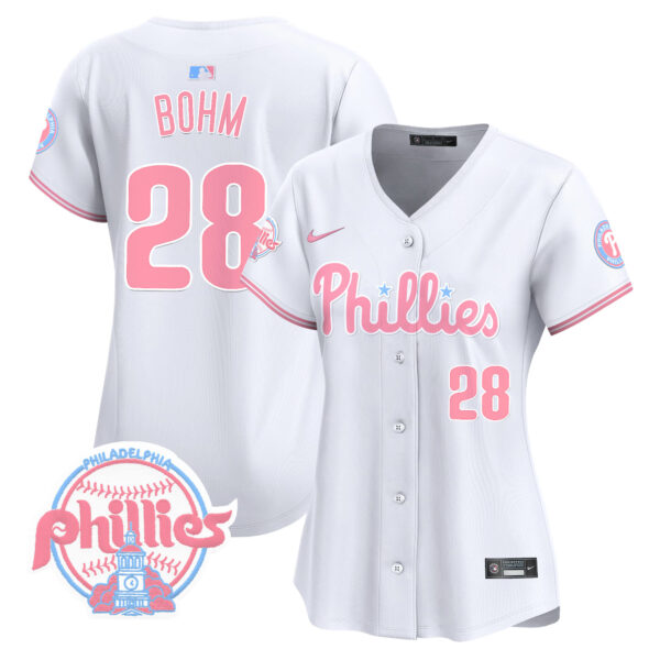 Women's Phillies Bubblegum Pink Vapor Premier Limited Jersey V2 - All Stitched - Image 20