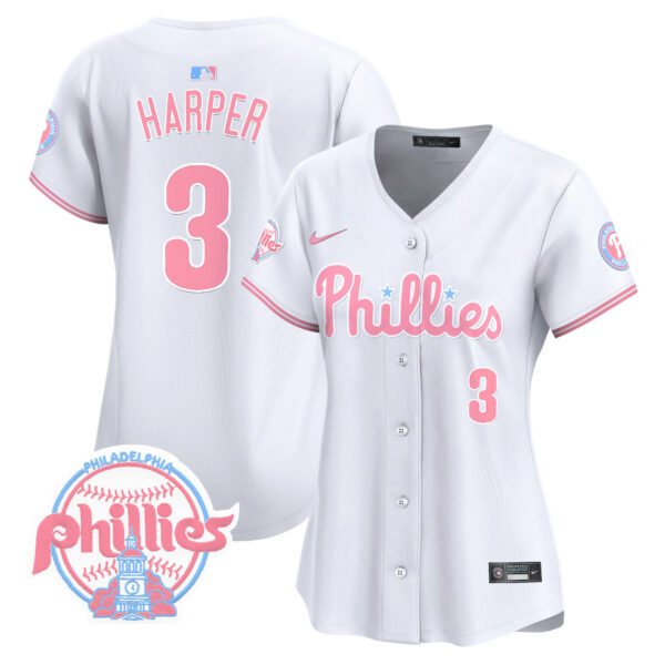 Women's Phillies Bubblegum Pink Vapor Premier Limited Jersey V2 - All Stitched - Image 19