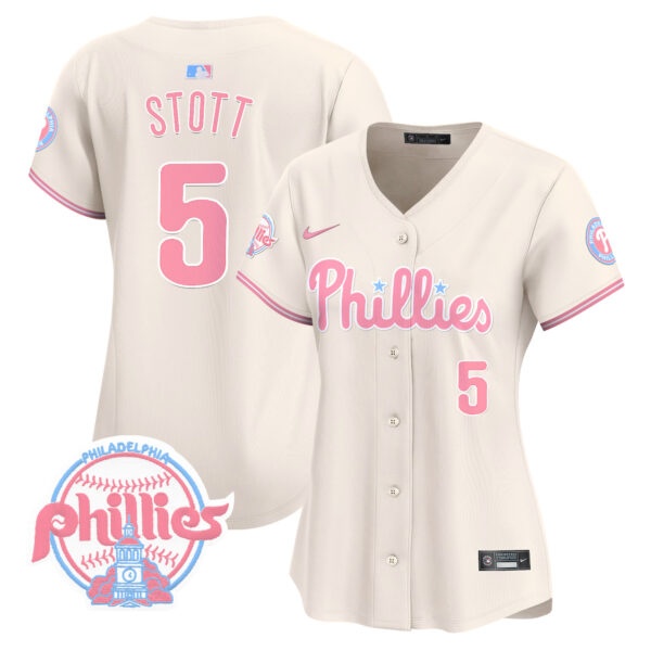Women's Phillies Bubblegum Pink Vapor Premier Limited Jersey V2 - All Stitched - Image 4