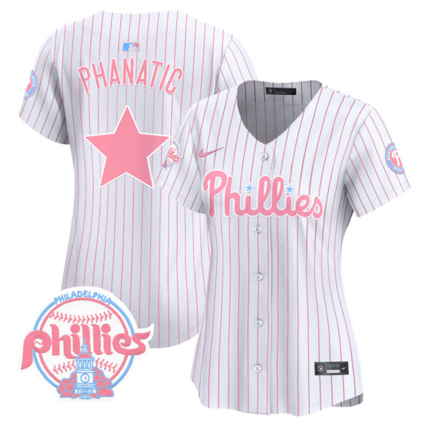Women's Phillies Bubblegum Pink Vapor Premier Limited Jersey V2 - All Stitched - Image 44