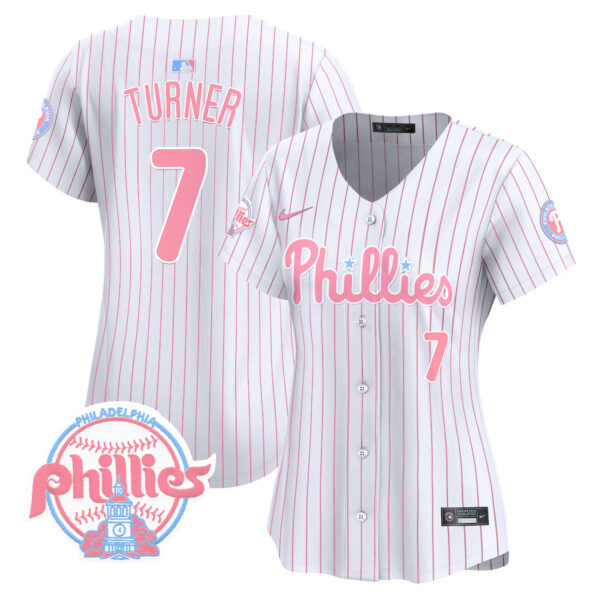 Women's Phillies Bubblegum Pink Vapor Premier Limited Jersey V2 - All Stitched - Image 39