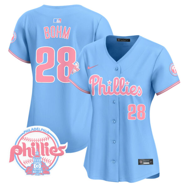 Women's Phillies Bubblegum Pink Vapor Premier Limited Jersey V2 - All Stitched - Image 47