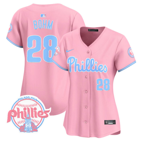 Women's Phillies Bubblegum Pink Vapor Premier Limited Jersey V2 - All Stitched - Image 29