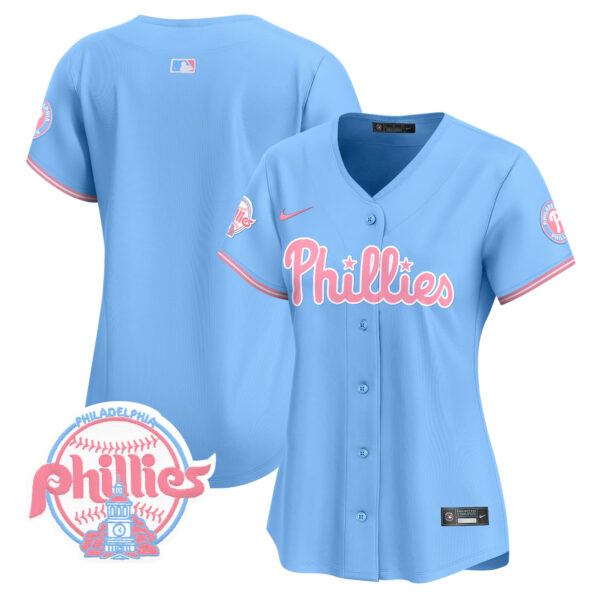 Women's Phillies Bubblegum Pink Vapor Premier Limited Jersey V2 - All Stitched - Image 54