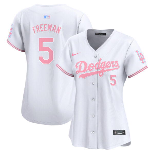 Women's Dodgers Bubblegum Pink Vapor Premier Limited Jersey - All Stitched - Image 11