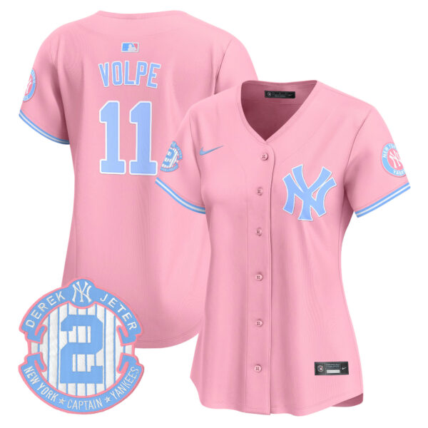 Women's New York Yankees Bubblegum Pink Vapor Premier Limited Jersey - All Stitched - Image 20