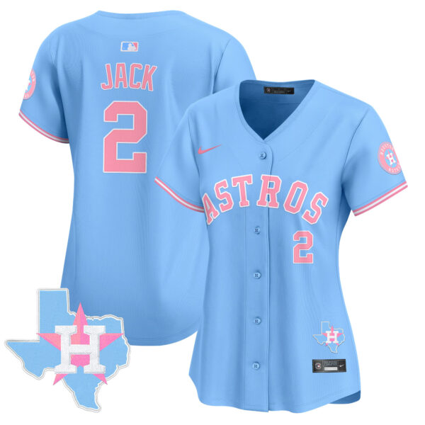 Women's Astros Bubblegum Pink Vapor Premier Limited Jersey - All Stitched - Image 42