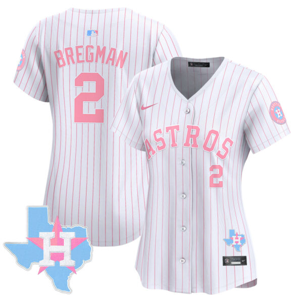 Women's Astros Bubblegum Pink Vapor Premier Limited Jersey - All Stitched - Image 34