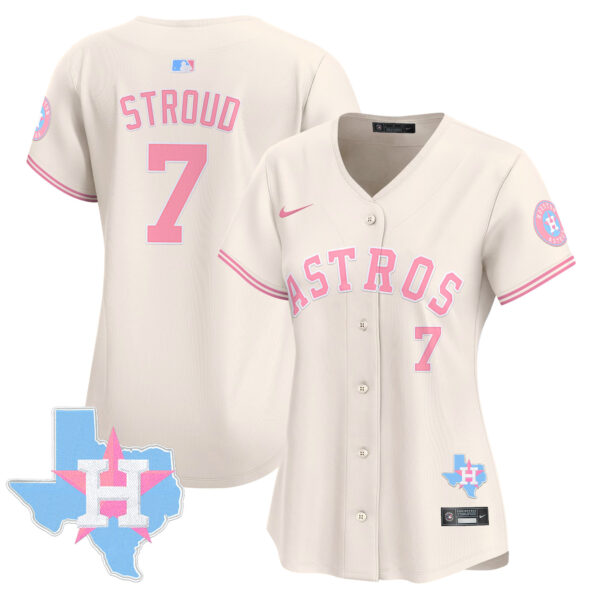 Women's Astros Bubblegum Pink Vapor Premier Limited Jersey - All Stitched - Image 13
