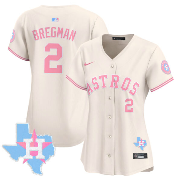 Women's Astros Bubblegum Pink Vapor Premier Limited Jersey - All Stitched - Image 14