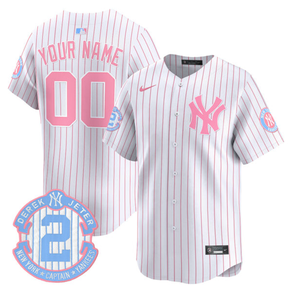 New York Yankees Bubblegum Pink Vapor Premier Limited Custom Jersey - All Stitched - Image 4