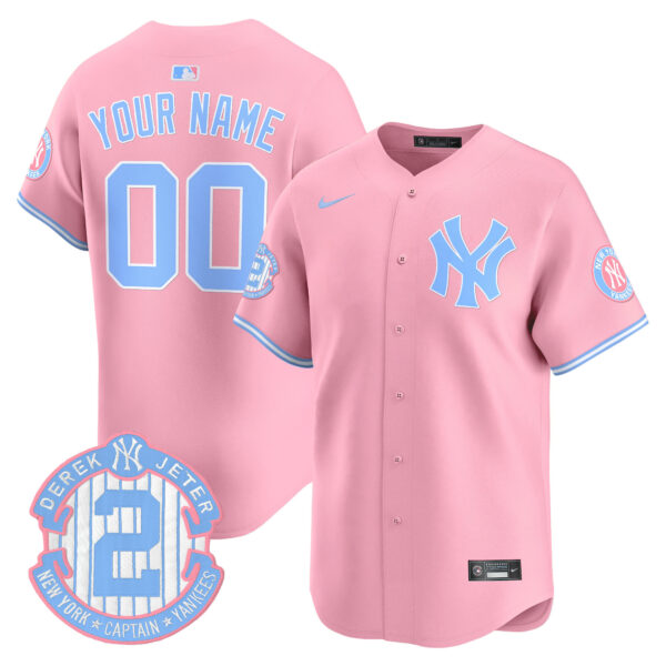 New York Yankees Bubblegum Pink Vapor Premier Limited Custom Jersey - All Stitched - Image 3