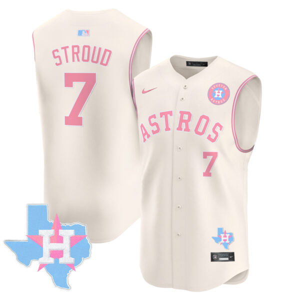 Unisex Astros Bubblegum Pink Vapor Premier Sleeveless Jersey - All Stitched - Image 19