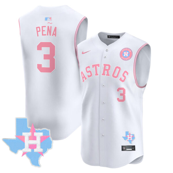 Unisex Astros Bubblegum Pink Vapor Premier Sleeveless Jersey - All Stitched - Image 33