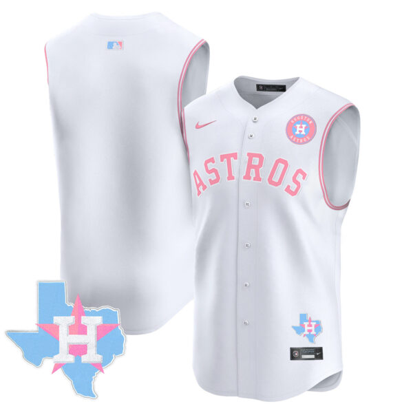 Unisex Astros Bubblegum Pink Vapor Premier Sleeveless Jersey - All Stitched - Image 40