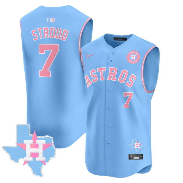 Unisex Astros Bubblegum Pink Vapor Premier Sleeveless Jersey - All Stitched - Image 11