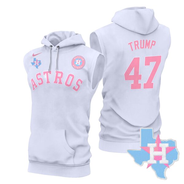 Men's Astros Bubblegum Pink Sleeveless Hoodie - All Stitched - Image 39