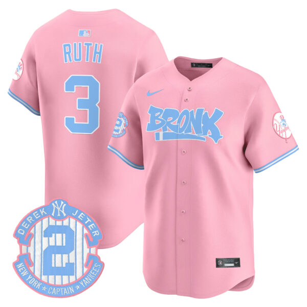 Unisex Yankees The Bronx Graffiti Bubblegum Pink Vapor Premier Limited Jersey - All Stitched - Image 3