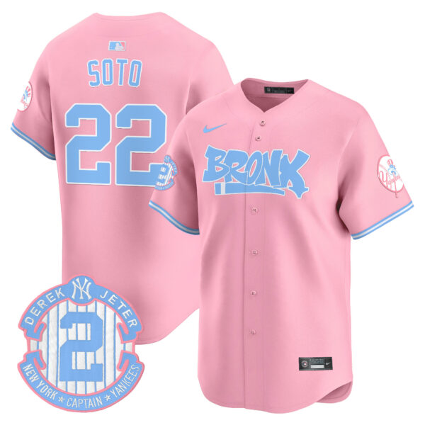 Unisex Yankees The Bronx Graffiti Bubblegum Pink Vapor Premier Limited Jersey - All Stitched - Image 6