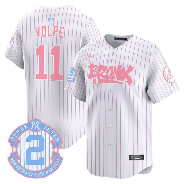 Unisex Yankees The Bronx Graffiti Bubblegum Pink Vapor Premier Limited Jersey - All Stitched - Image 29