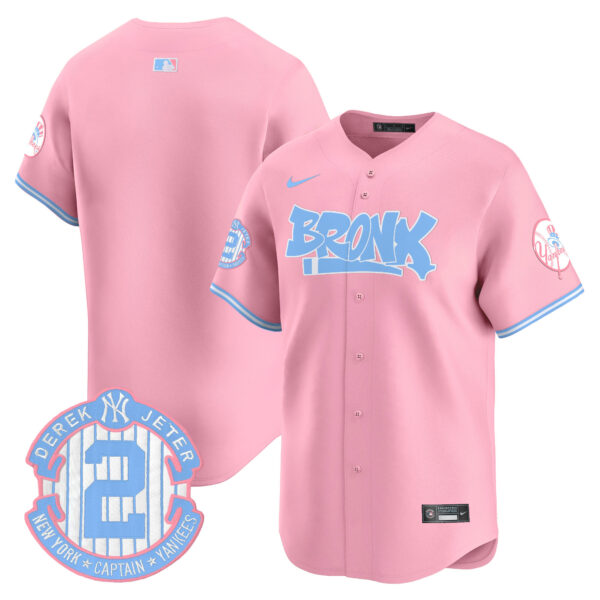 Unisex Yankees The Bronx Graffiti Bubblegum Pink Vapor Premier Limited Jersey - All Stitched - Image 9