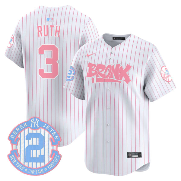 Unisex Yankees The Bronx Graffiti Bubblegum Pink Vapor Premier Limited Jersey - All Stitched - Image 30