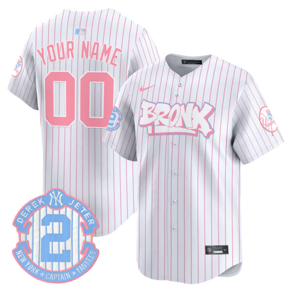Yankees The Bronx Graffiti Bubblegum Pink Vapor Premier Limited Custom Jersey V2 - All Stitched - Image 4