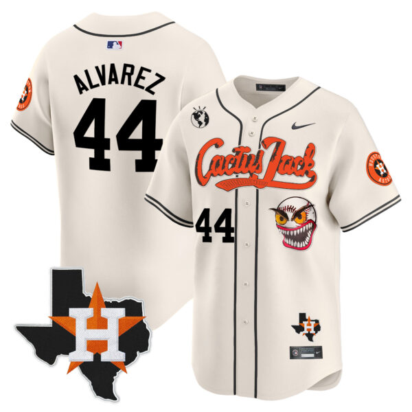 Men's Houston Astros Cactus Jack Patch Vapor Premier Limited Jersey V12 - All Stitched - Image 15