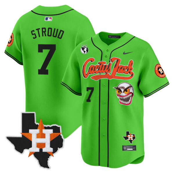 Men's Houston Astros Cactus Jack Patch Vapor Premier Limited Jersey V12 - All Stitched - Image 19