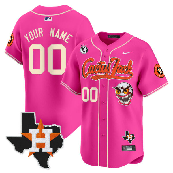 Houston Astros Cactus Jack Patch Vapor Premier Limited Custom Jersey V12 - Stitched - Image 5