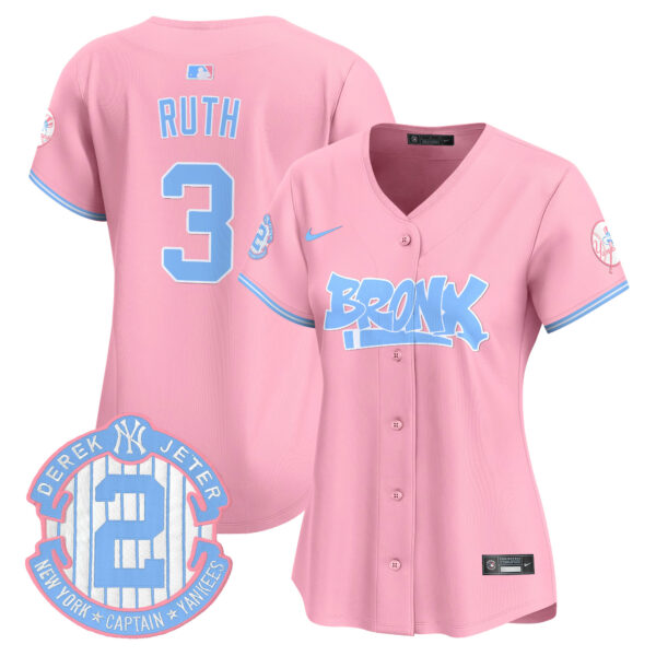 Women's Yankees The Bronx Graffiti Bubblegum Pink Vapor Premier Limited Jersey - All Stitched - Image 3