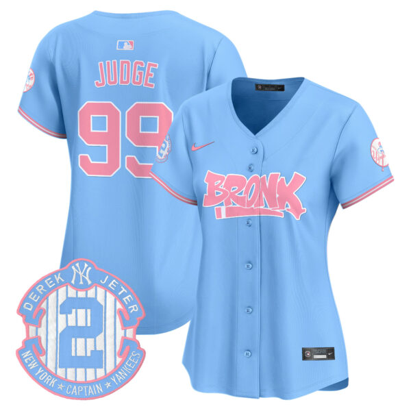 Women's Yankees The Bronx Graffiti Bubblegum Pink Vapor Premier Limited Jersey - All Stitched - Image 10