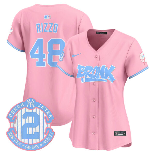 Women's Yankees The Bronx Graffiti Bubblegum Pink Vapor Premier Limited Jersey - All Stitched - Image 7