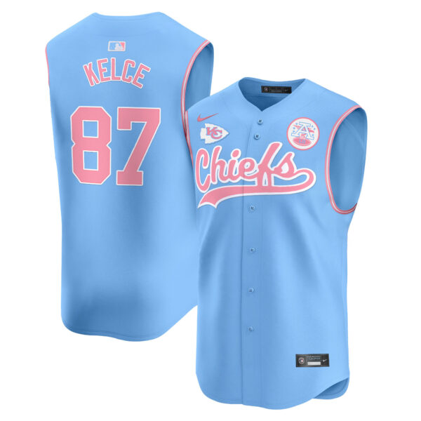 Unisex Chiefs Taylor Swift Bubblegum Pink Vapor Premier Sleeveless Jersey - All Stitched - Image 12