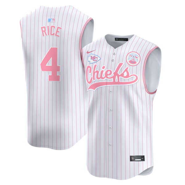 Unisex Chiefs Taylor Swift Bubblegum Pink Vapor Premier Sleeveless Jersey - All Stitched - Image 35