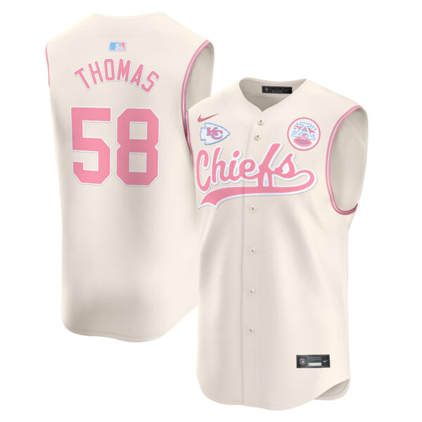 Unisex Chiefs Taylor Swift Bubblegum Pink Vapor Premier Sleeveless Jersey - All Stitched - Image 23