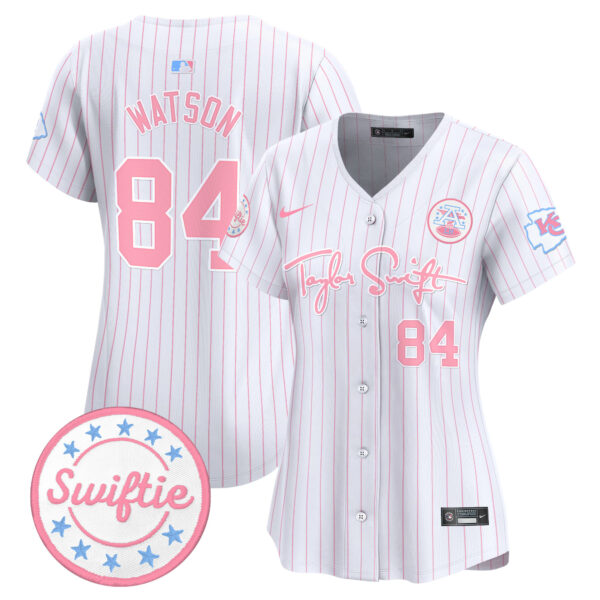 Women's Chiefs Taylor Swift Bubblegum Pink Vapor Premier Limited Jersey - All Stitched - Image 33